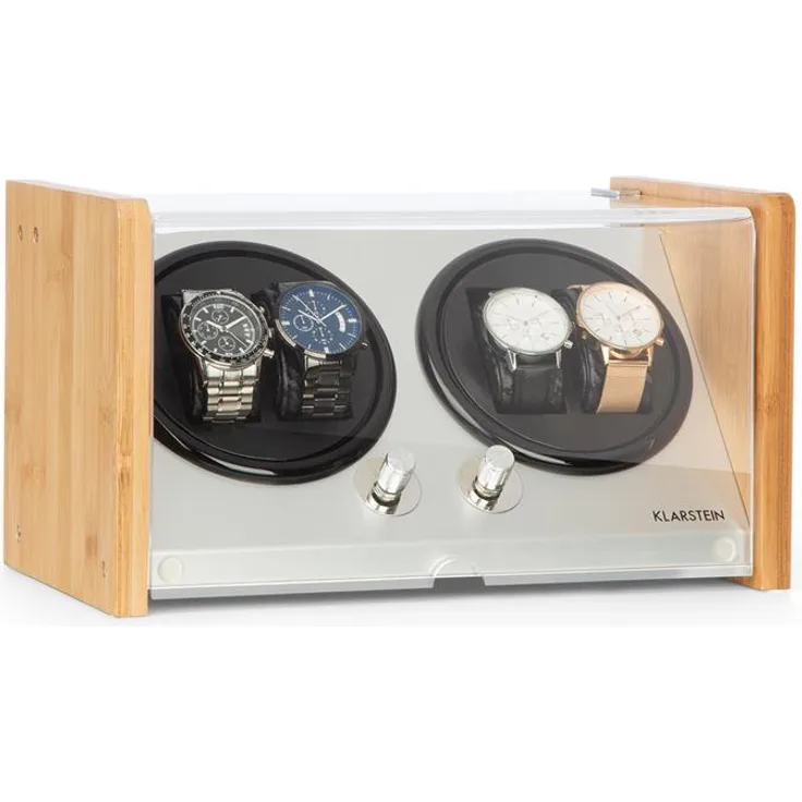 Hanoi 4 Uhrenbeweger, 4 Uhren, 3 Geschwindigkeiten, 4 Modi, bambus