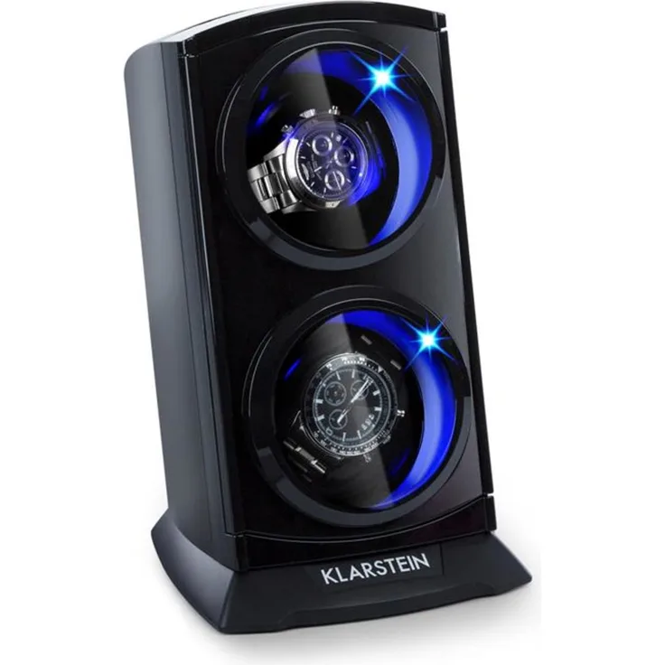 St. Gallen Premium Uhrenbeweger 2 Uhren 4 Geschwindigkeiten Matt Schwarz