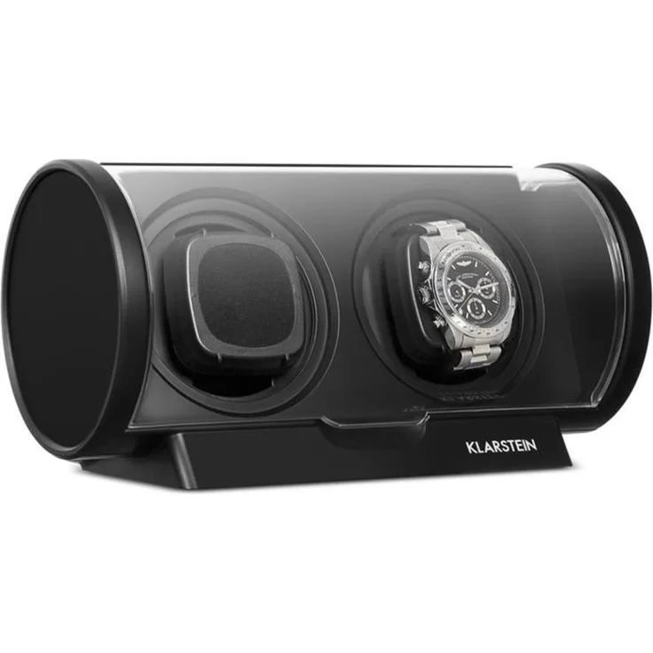 Lugano Uhrenbeweger Kunststoff 2 Uhren 4 Modi schwarz Schwarz