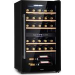 Klarstein Barossa 29 Duo Weinkühlschrank, freistehend, schwarz, 29 Flaschen, 2 Temperaturzonen, Drucktasten-Steuerung, Energieklasse G
