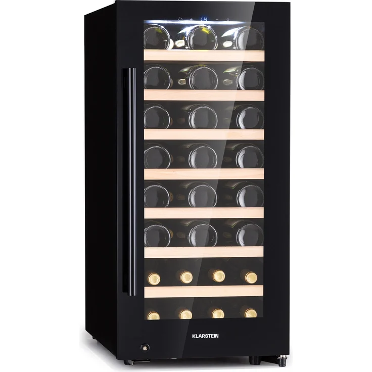 Klarstein Barossa 38 Uno Weinkühlschrank, freistehend, schwarz, 38 Flaschen, 1 Temperaturzone, Touch-Display, Energieklasse F – Bild 1