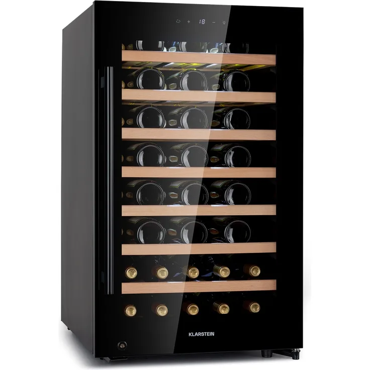 Klarstein Barossa 50 Uno Weinkühlschrank, freistehend, schwarz, 52 Flaschen, 1 Temperaturzone, Touch-Display, Energieklasse G