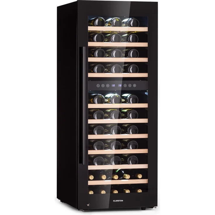 Klarstein Barossa 73 Duo Weinkühlschrank, freistehend, schwarz, 73 Flaschen, 2 Temperaturzonen, Touch-Display, Energieklasse G – Bild 1