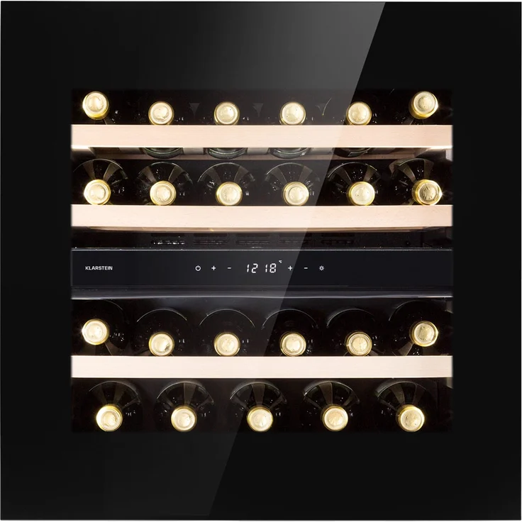 Klarstein Rhône 25 Duo Weinkühlschrank, freistehend, schwarz, 25 Flaschen, Kompressionskühlung, 2 Temperaturzonen, Energieklasse G – Bild 1