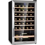 Klarstein Vinamour 32 Uno Weinkühlschrank, freistehend, silber, 36 Flaschen, 1 Temperaturzone, 4-18°C, Touch, Energieklasse G