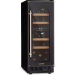 Klarstein Vinovilla 17 Built-in Duo Vilhelmine Edition Weinkühlschrank, Einbau, schwarz antik-Gold-Metallic, 17 Flaschen, Glastür, Energieklasse F