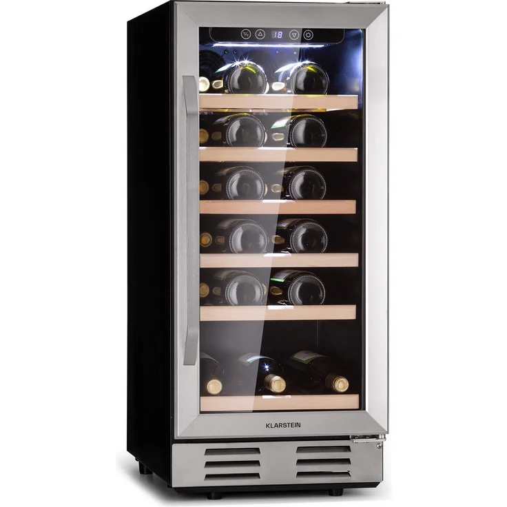 Klarstein Vinovilla 29 Weinkühlschrank, freistehend, edelstahl, 1 Temperaturzone, Glastür, Energieklasse G – Bild 1