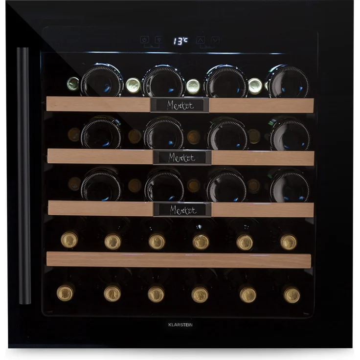 Klarstein Vinsider 36 Built-In Uno Weinkühlschrank, Einbau, edelstahl onyx, 36 Flaschen, Energieklasse G – Bild 1