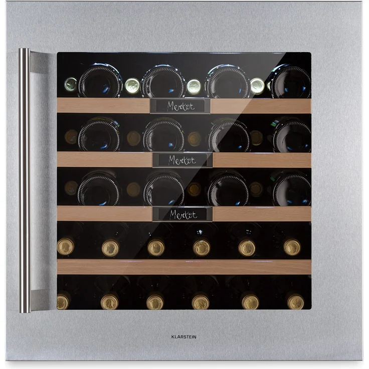 Klarstein Vinsider 36 Built-In Uno Weinkühlschrank, Einbau, edelstahl, 36 Flaschen, Energieklasse G – Bild 1
