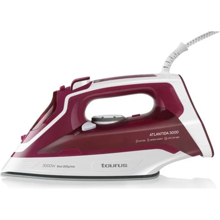 Taurus Atlantida 3000 Dampfbügeleisen Keramik-Bügelsohle 2 m 200 g/min Rot Weiß 45 g/min