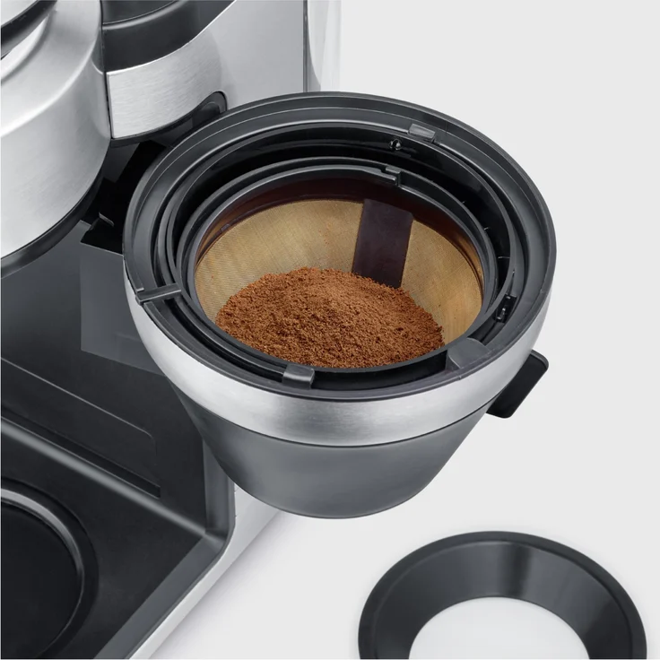 Severin KA 4850 Filterkaffeemaschine, 1520 Watt, Timer, Bohnenbehälter, Warmhalteplatte, mit Mahlwerk, Wassertank abnehmbar, schwarz, edelstahl – Bild 6