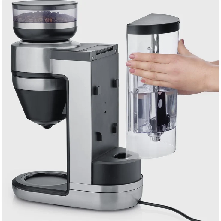 Severin KA 4850 Filterkaffeemaschine, 1520 Watt, Timer, Bohnenbehälter, Warmhalteplatte, mit Mahlwerk, Wassertank abnehmbar, schwarz, edelstahl – Bild 7