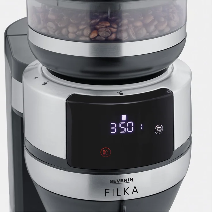 Severin KA 4850 Filterkaffeemaschine, 1520 Watt, Timer, Bohnenbehälter, Warmhalteplatte, mit Mahlwerk, Wassertank abnehmbar, schwarz, edelstahl – Bild 10