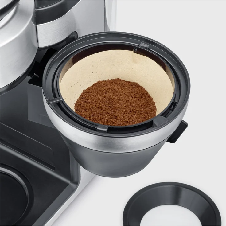 Severin KA 4850 Filterkaffeemaschine, 1520 Watt, Timer, Bohnenbehälter, Warmhalteplatte, mit Mahlwerk, Wassertank abnehmbar, schwarz, edelstahl – Bild 5