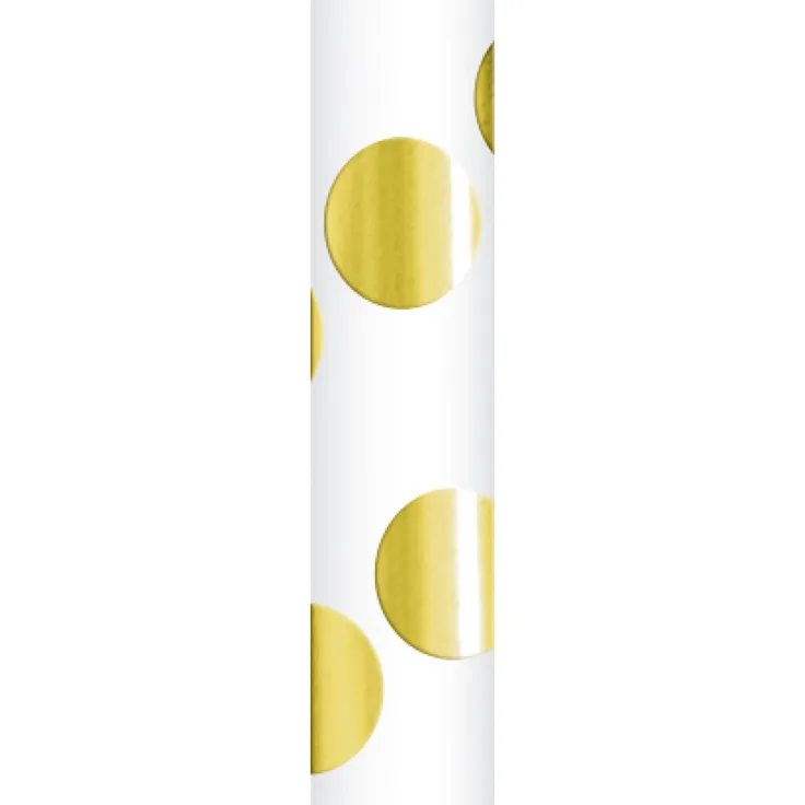 Papierstrohhalme Punkte gold 24 Stück 6 mm