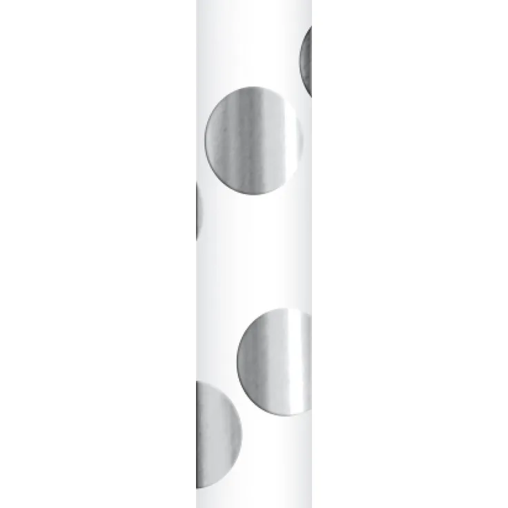 Papierstrohhalme Punkte silber 24 Stück 6 mm