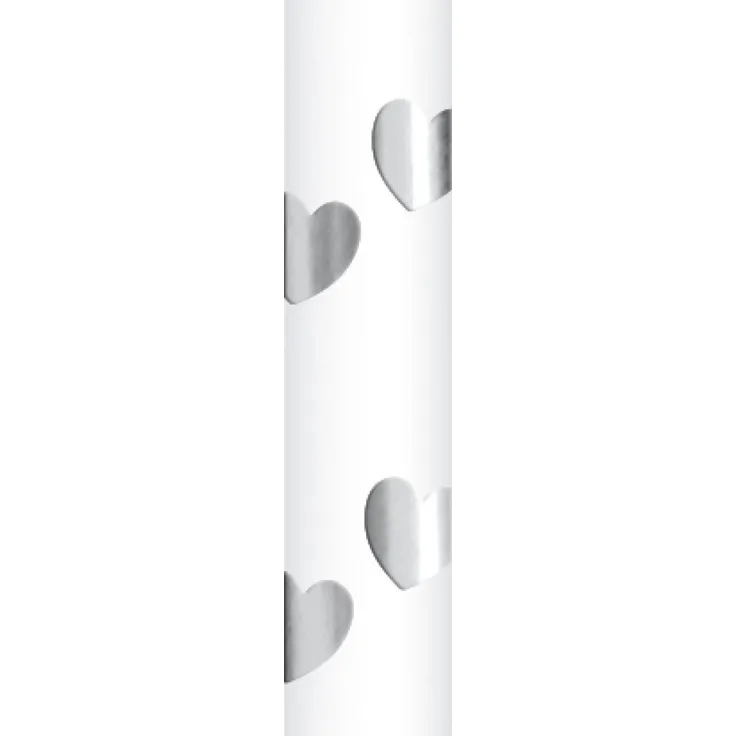 Papierstrohhalme Herzen silber 24 Stück 6 mm