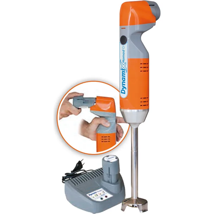 Dynamic Dynamix 190 Nomad Akku-Stabmixer, 2 Klingen, Metall, bis zu 25 Min Laufzeit, silber, orange