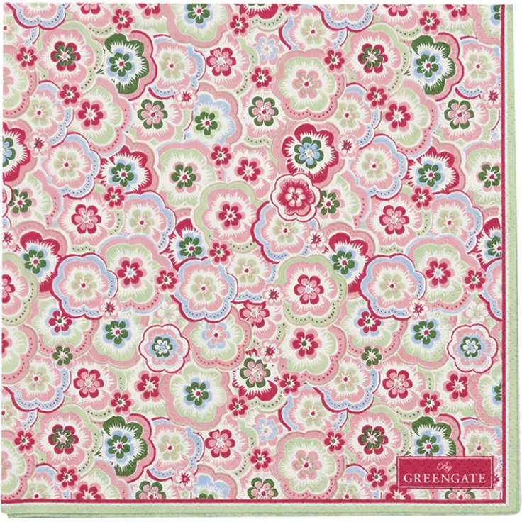 Greengate Servietten 33x33 cm Selma pale pink large 20pcs