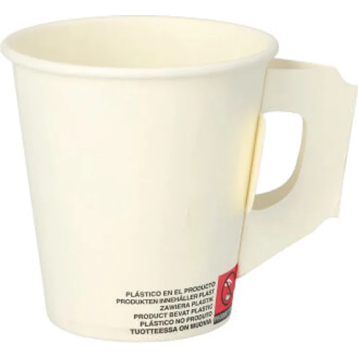 80 Trinkbecher mit Henkel, Pappe 0,18 l 7,3 cm · 7,8 cm weiß