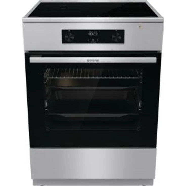 Gorenje GEIT6C60XPG Standherd, Induktionskochfeld, Standgerät, Garraum 71 l, Breite 60 cm, groß (ab 65 l), edelstahl, schwarz – Bild 1