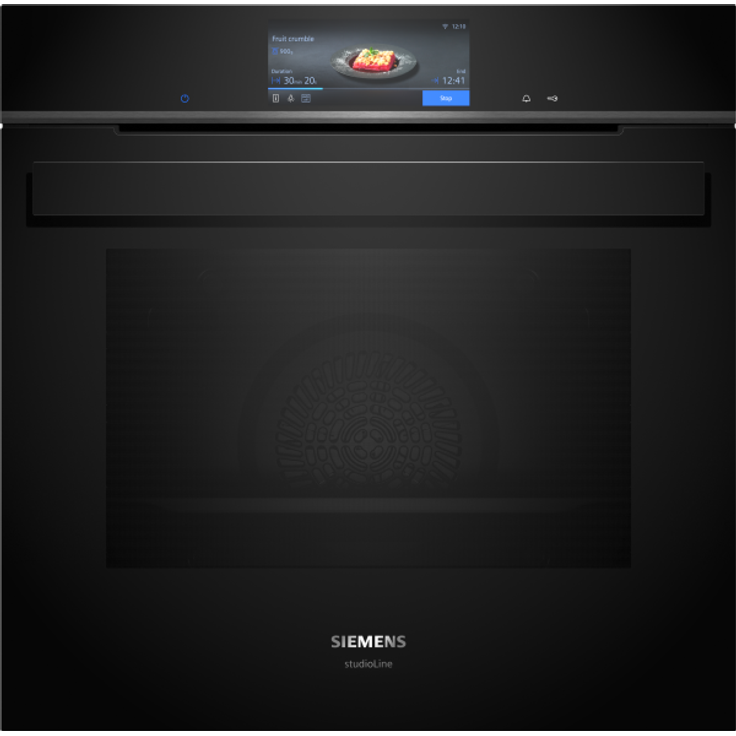 Siemens HB978GMB1 Einbaubackofen, iQ700, Sprachsteuerung, Pyrolyse + Hydrolyse, Einbaugerät, Garraum 71 l, Breite 59,4 cm, groß (ab 65 l), schwarz