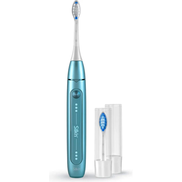 Silk'n SonicYou elektrische Zahnbürste, 3 Putzmodi, inkl. 2 Aufsteckbürsten mit 2 Schutz- Etuis, lightblue – Bild 1