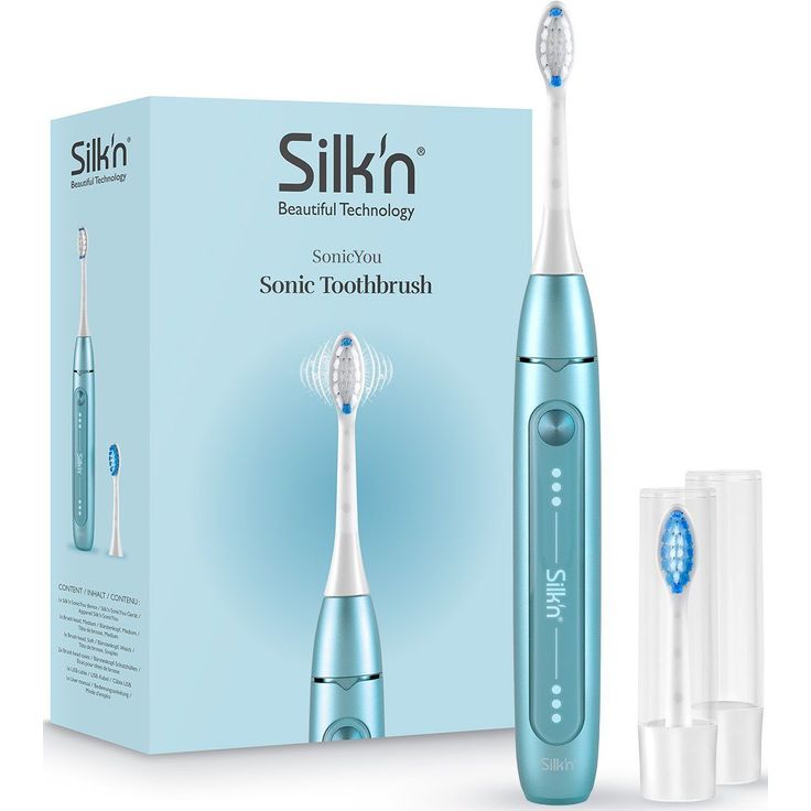 Silk'n SonicYou elektrische Zahnbürste, 3 Putzmodi, inkl. 2 Aufsteckbürsten mit 2 Schutz- Etuis, lightblue – Bild 2