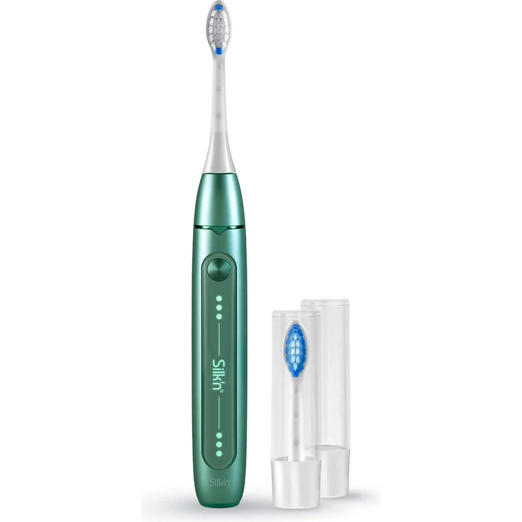 Silk'n SonicYou elektrische Zahnbürste, 3 Putzmodi, inkl. 2 Aufsteckbürsten mit 2 Schutz- Etuis, lightgreen – Bild 1