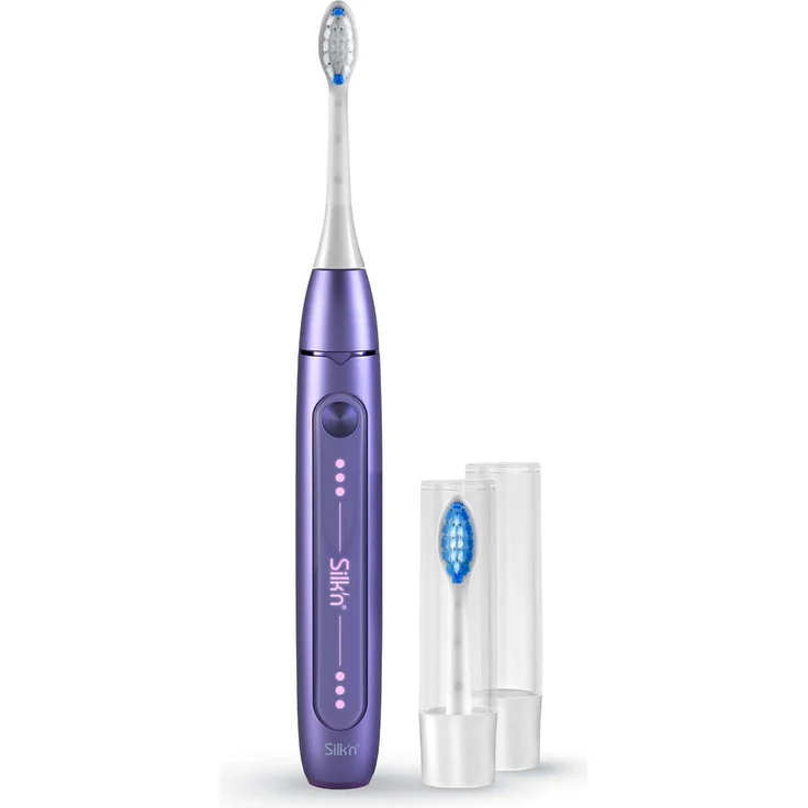 Silk'n SonicYou elektrische Zahnbürste, 3 Putzmodi, inkl. 2 Aufsteckbürsten mit 2 Schutz- Etuis, purple – Bild 1