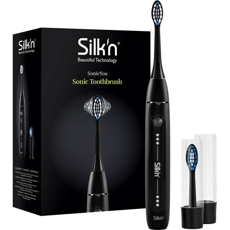 Silk'n SonicYou elektrische Zahnbürste, 3 Putzmodi, inkl. 2 Aufsteckbürsten mit 2 Schutz- Etuis, schwarz – Bild 2