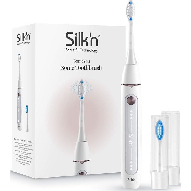 Silk'n SonicYou elektrische Zahnbürste, 3 Putzmodi, inkl. 2 Aufsteckbürsten mit 2 Schutz- Etuis, weiß – Bild 2