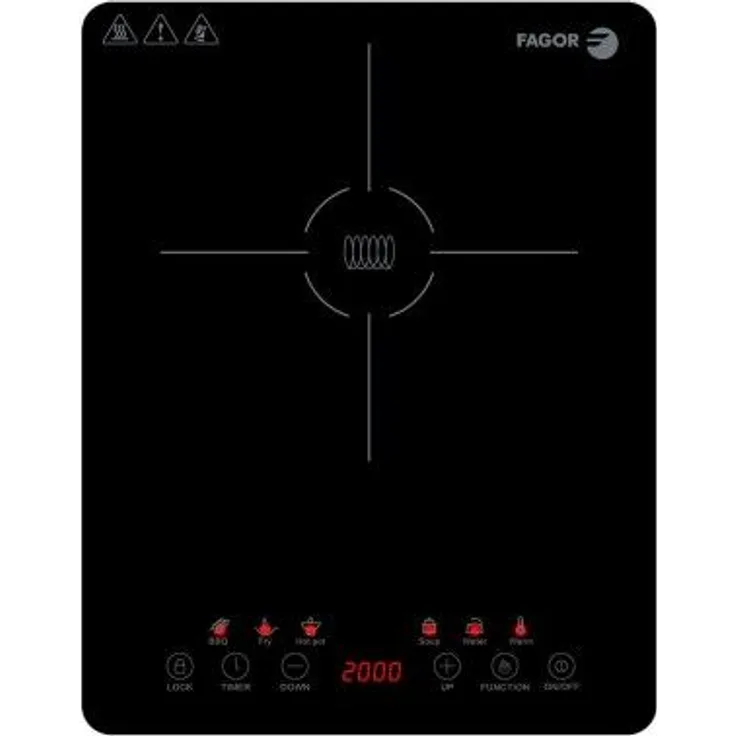 Fagor Lexie Induktionskochplatte, 2000 W, 9 Ebenen, Breite 29 cm, 1 Zonen, schwarz