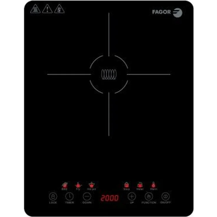 Fagor Lexie Induktionskochplatte, 2000 W, 9 Ebenen, Breite 29 cm, 1 Zonen, schwarz – Bild 1