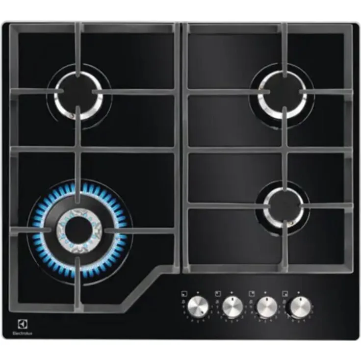 Electrolux KGG64362K Gaskochfeld, Einbaugerät, Breite 60 cm, 4 Zonen, schwarz