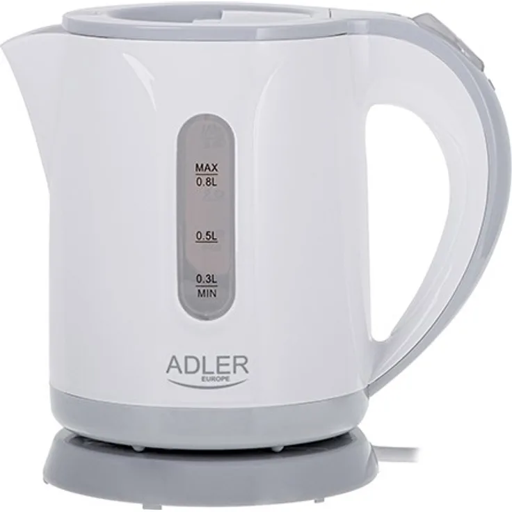 Adler AD 1371G Wasserkocher, 850W, 0,8 L, Kunststoff, grau