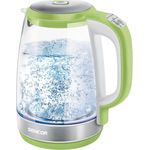 Sencor SWK 2197GG Glas-Wasserkocher, 2200 Watt, 2 Liter, Temperatureinstellung, Kontrollleuchte, Abschaltautomatik, lime