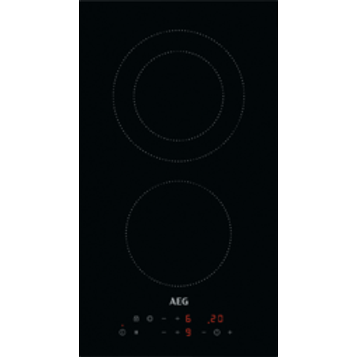AEG HRB32310CB Dominokochfeld, Glaskeramik, Einbaugerät, Breite 29 cm, 2 Zonen, schwarz