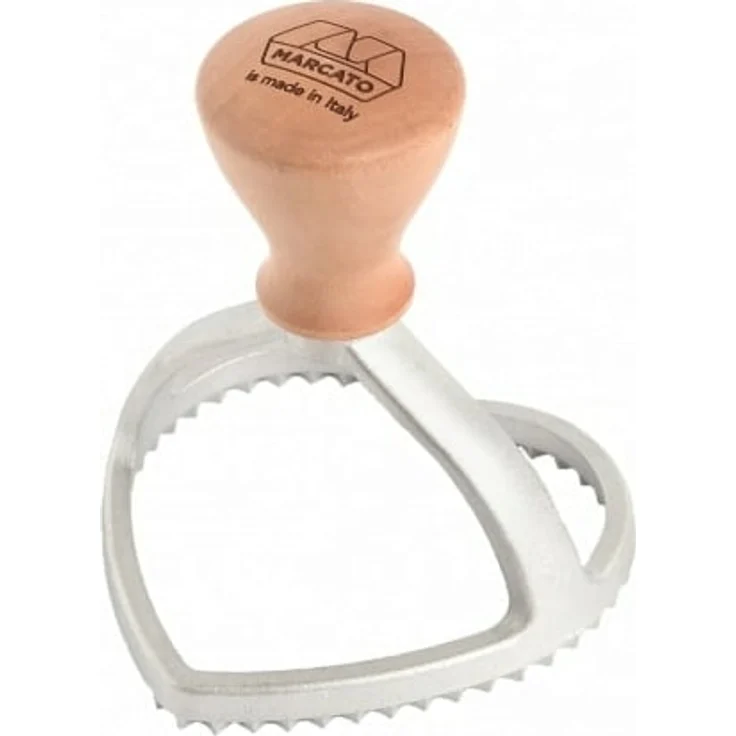 Marcato SC-C80-CLS Ausstechstempel Herz 8 cm, für Ravioli, Kekse & Co, Aluminiumdruckguss und Massivholz – Bild 1