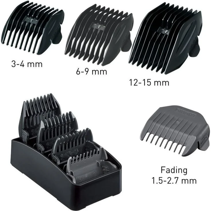 Panasonic ER-DGP 86 Profi Haarschneider, Linearmotor-Technologie, Verstellbarer Scherkopf (0,3 - 1,5 mm), 4 Aufsätze, schwarz – Bild 3