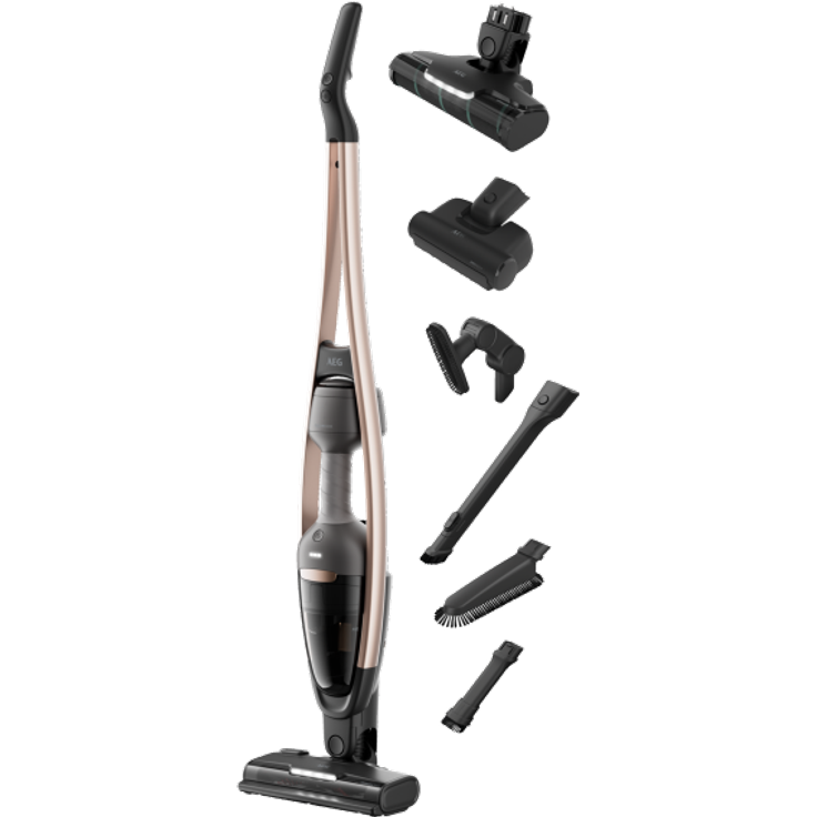 AEG AS62A25UOT Handstaubsauger Clean 6000, 55 min Akkubetrieb, inkl. 2 Bodendüsen,freistehend, Dark Grey