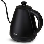 Klarstein Garcon Wasserkocher, 1L, 2000W, Warmhaltefunktion, Schwanenhals, schwarz