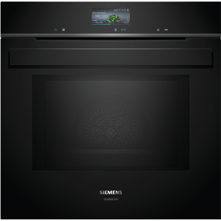Siemens iQ700 Einbaubackofen,4D-Heißluft und Mikrowellenfunktion, Max. Power: 800 W, 60 x 60 cm, schwarz