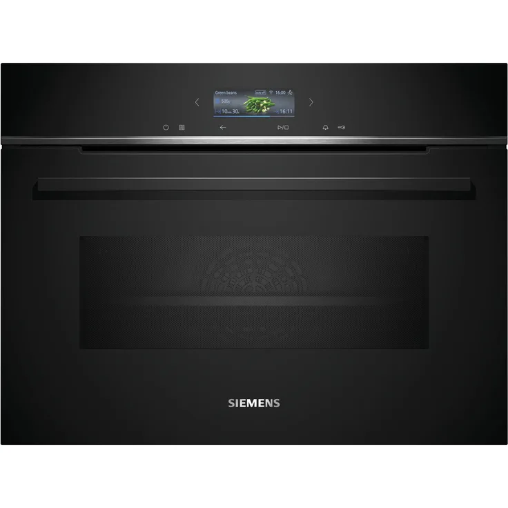 Siemens CM724G1B1, iQ700, Einbau-Kompaktbackofen mit Mikrowellenfunktion, 60 x 45 cm, Schwarz, Edelstahl