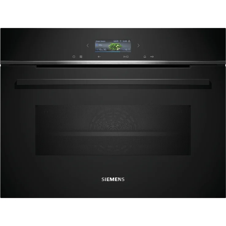 Siemens CM724G1B1, iQ700, Einbau-Kompaktbackofen mit Mikrowellenfunktion, 60 x 45 cm, Schwarz, Edelstahl – Bild 1