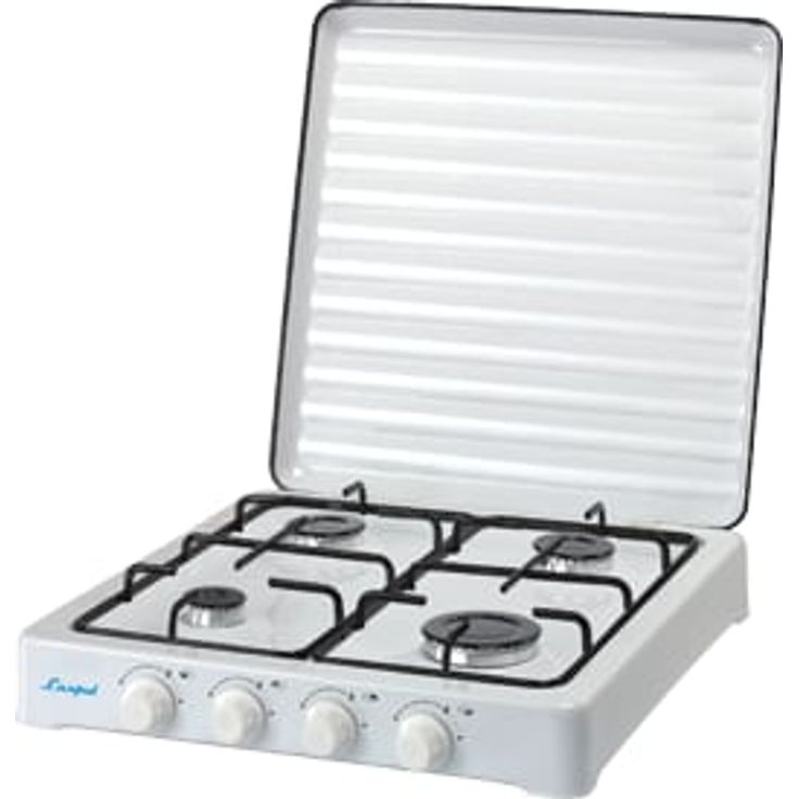 Luxpol Four burner gas stove K04S, Kochfeld Glaskeramik Einbau, Weiss