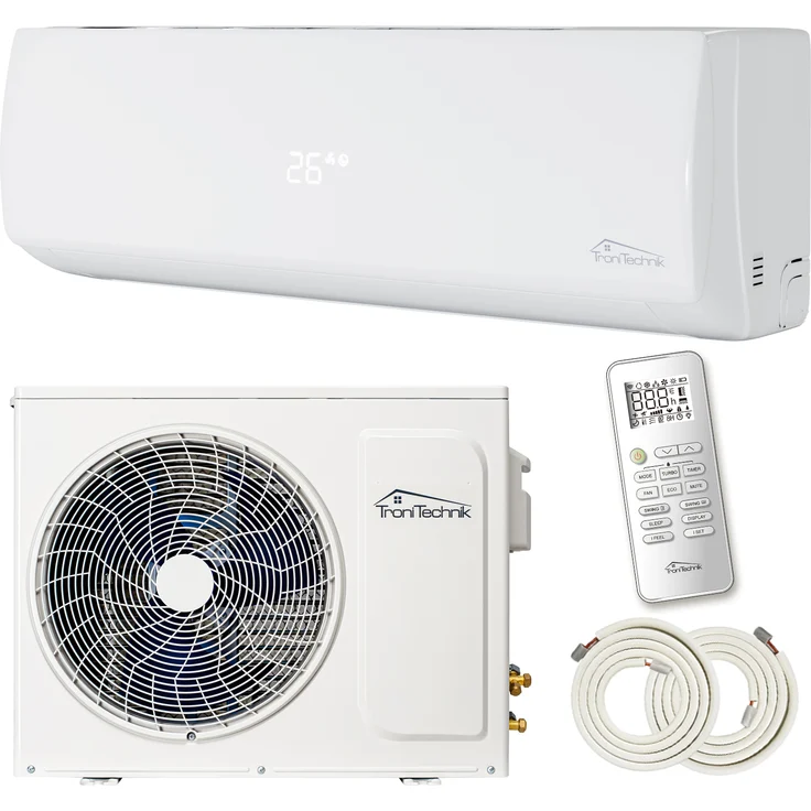 TroniTechnik Dalvik II Einbau-Klimagerät, Split, A+, weiß, Inverter Klimagerät, 12000 BTU, inkl. Zubehör, Kühl- und Heizfunktion – Bild 1