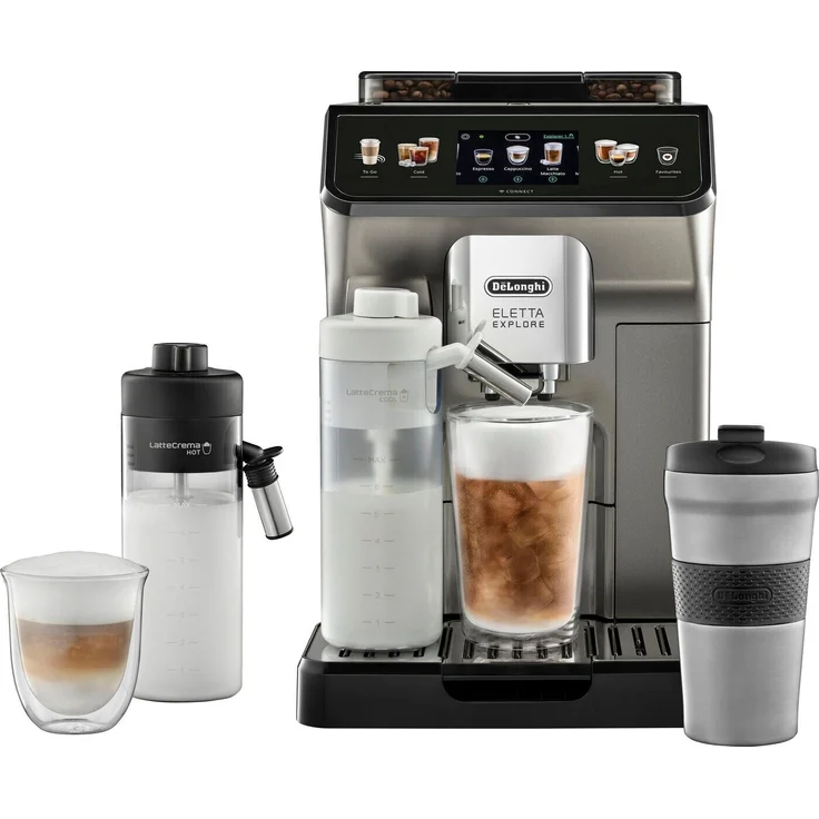 De'Longhi ECAM450.86T ELETTA EXPLORE Cold brew Kaffeevollautomat, 19 bar, Bohnenüberwachung, herausnehmbarer Milchbehälter, Cold Extraction Technology – Bild 1