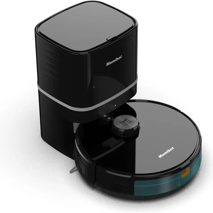 Mamibot ExVac890 Glory Saugroboter mit Absaugstation, with Automatic Vacuum Cleaner, 400 Pa Saugleisutng, Schwarz