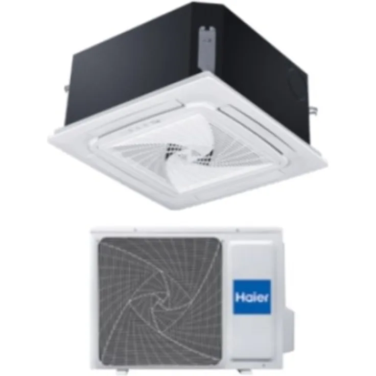 Haier DECKENKASSETTE 620 Set AB50S2SC2FA + 1U50S2SJ2FA Einbau-Klimagerät, Split, A, weiß schwarz, 5,0 kW, Kühl- und Heizfunktion